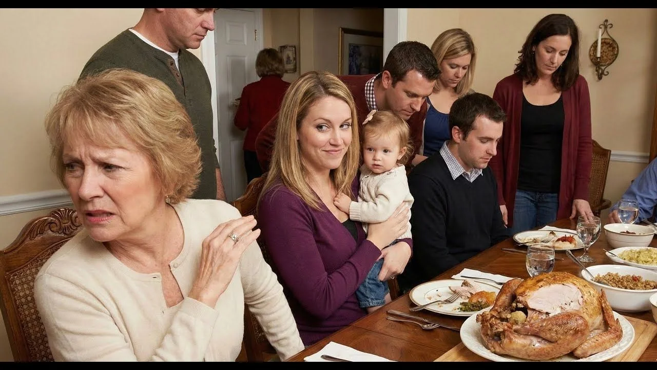 A family gathered around a dining table